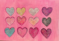 Glitter Makeup - 9x6in Original Mixed Media Glitter Painting - Nostalgia Art - Sparkly Artwork