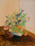 Rainbow Bouquet - 12x12in Original Oil Painting on Wooden Canvas - Floral Oil Painting
