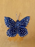 Starry Night Metalmark Butterfly - 9x6in Original Mixed Media Painting - Nature Butterfly Artwork