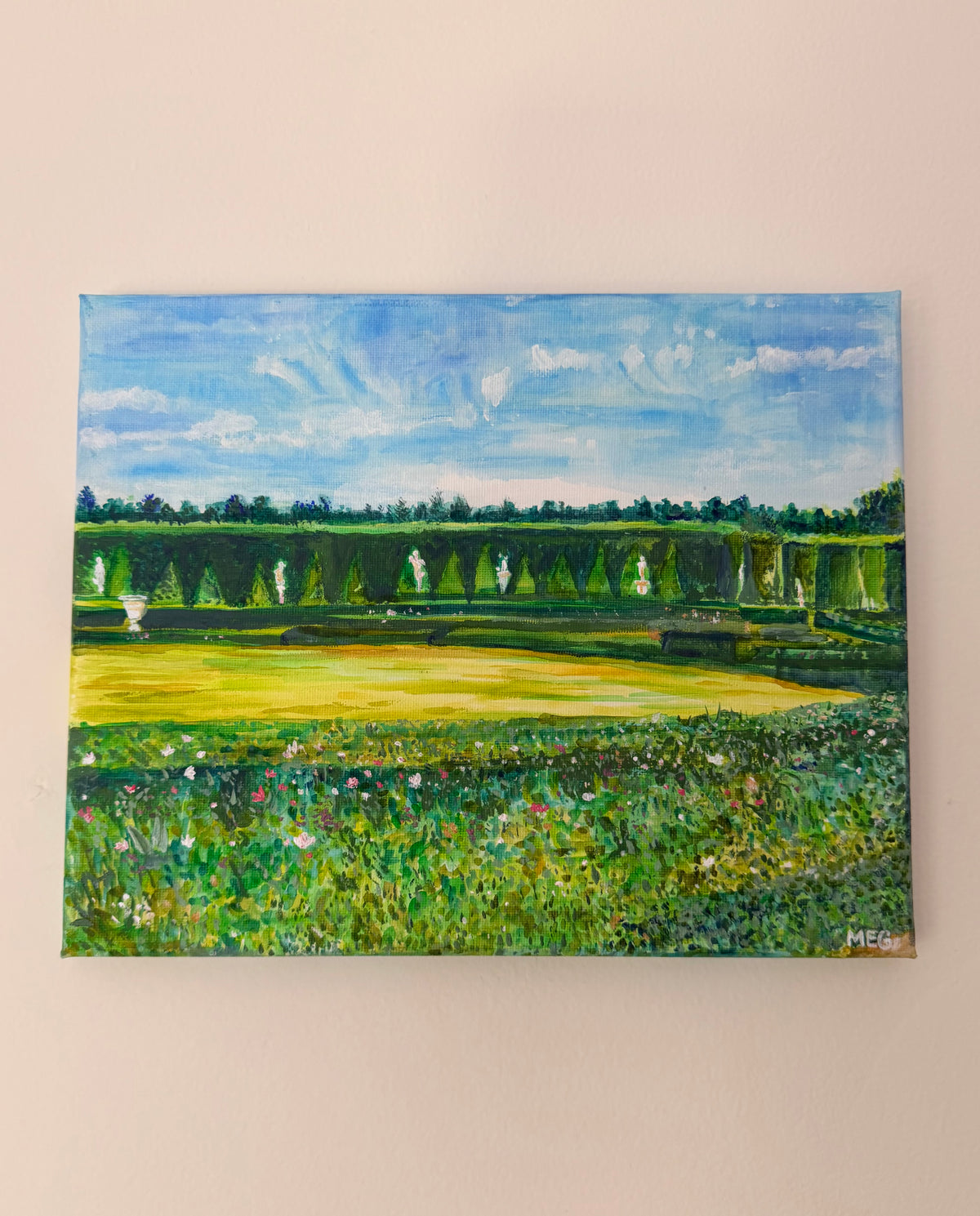 Gardens of Versailles - 9.5x12 inch / 24.13x30.48 cm Original Acrylic Painting