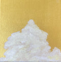 Golden Clouds - 4x4in Original Acrylic Painting on Miniature Gallery Wrapped Canvas - Art for Cats