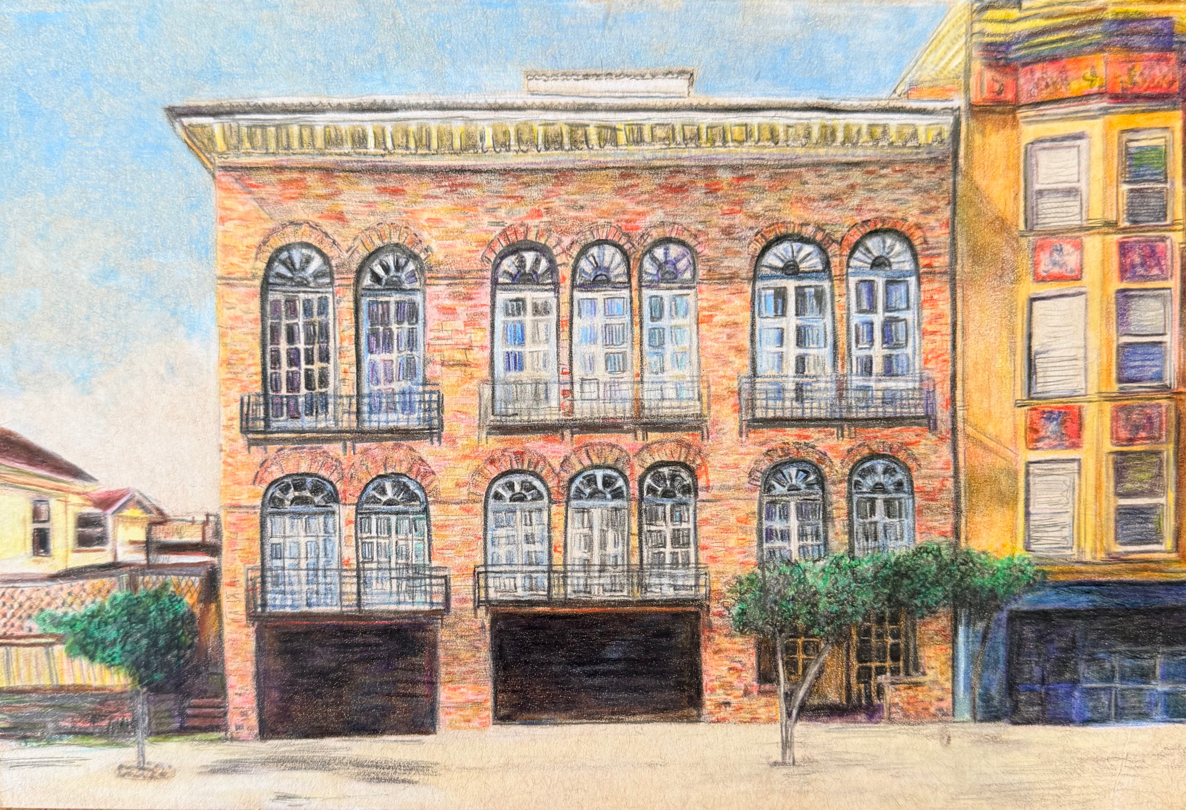 Personalized Building Illustration Original Fine Artwork